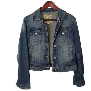 Michael‎ Kors Women's Dark Light Wash Cropped Denim Jacket EUC Small